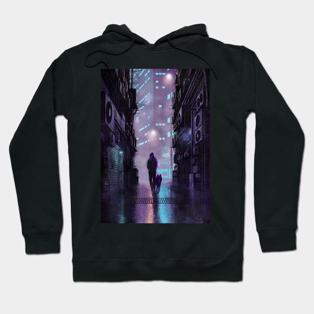 Good evening from a cyberpunk dystopia Hoodie by Hellustrations